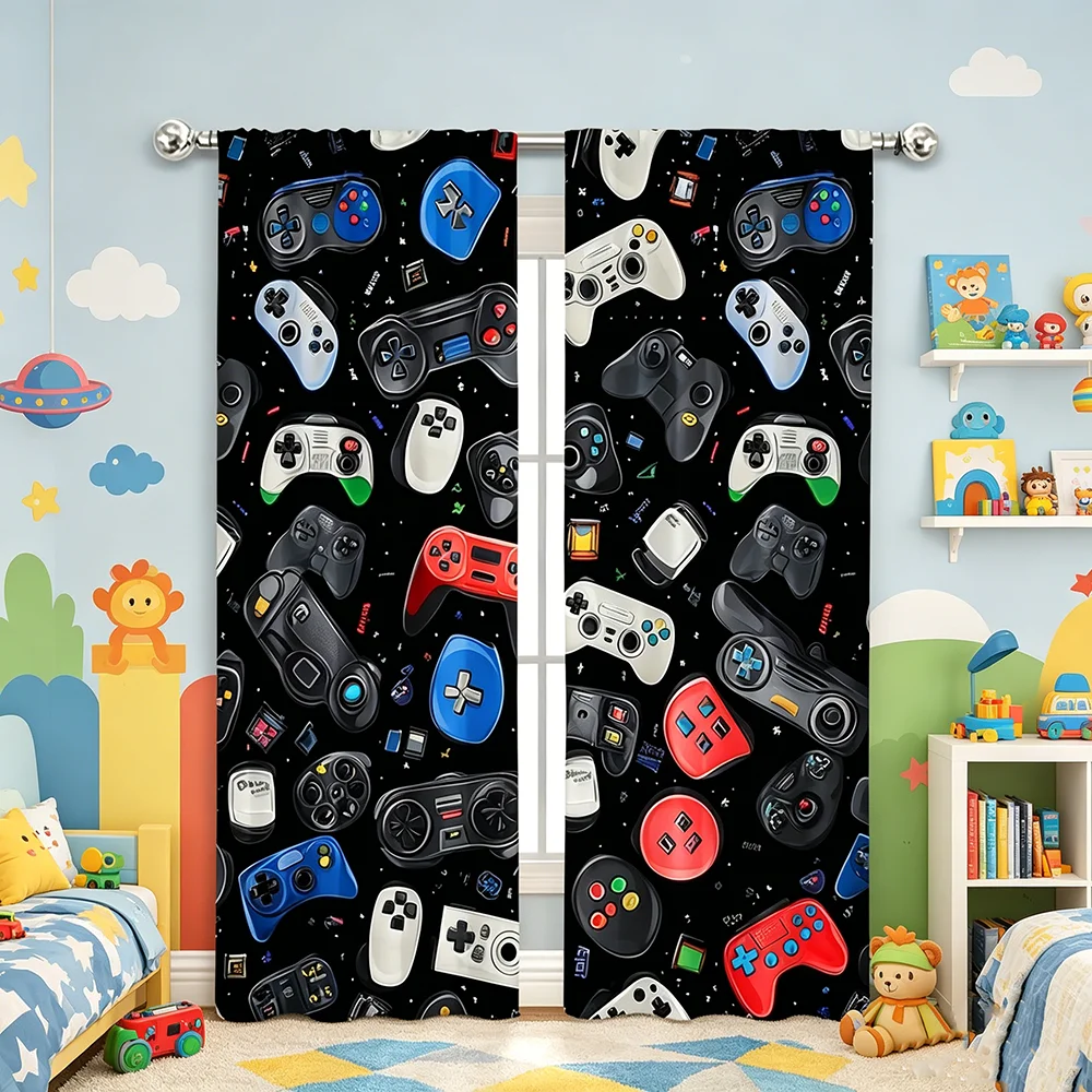 Esports Gaming Youtube - 2PCS Digital Printed Curtains, Game Controller