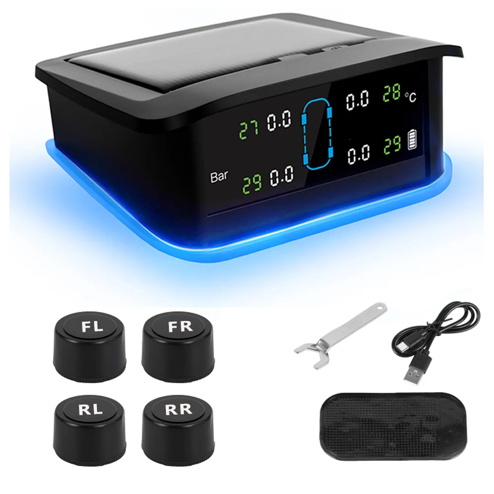 

Беспроводные датчики TPMS для безопасности на дорогах: измерение давления в шинах в реальном времени, мониторинг температуры, светодиодная индикация