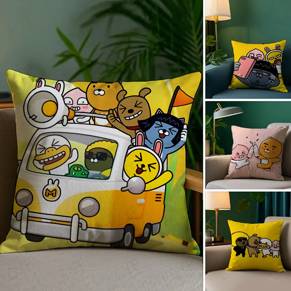 Expression package K-KAKAO Pillow Case Anti-dustmite Pillow Invisible zipper silky short plush Sofa cushion cover