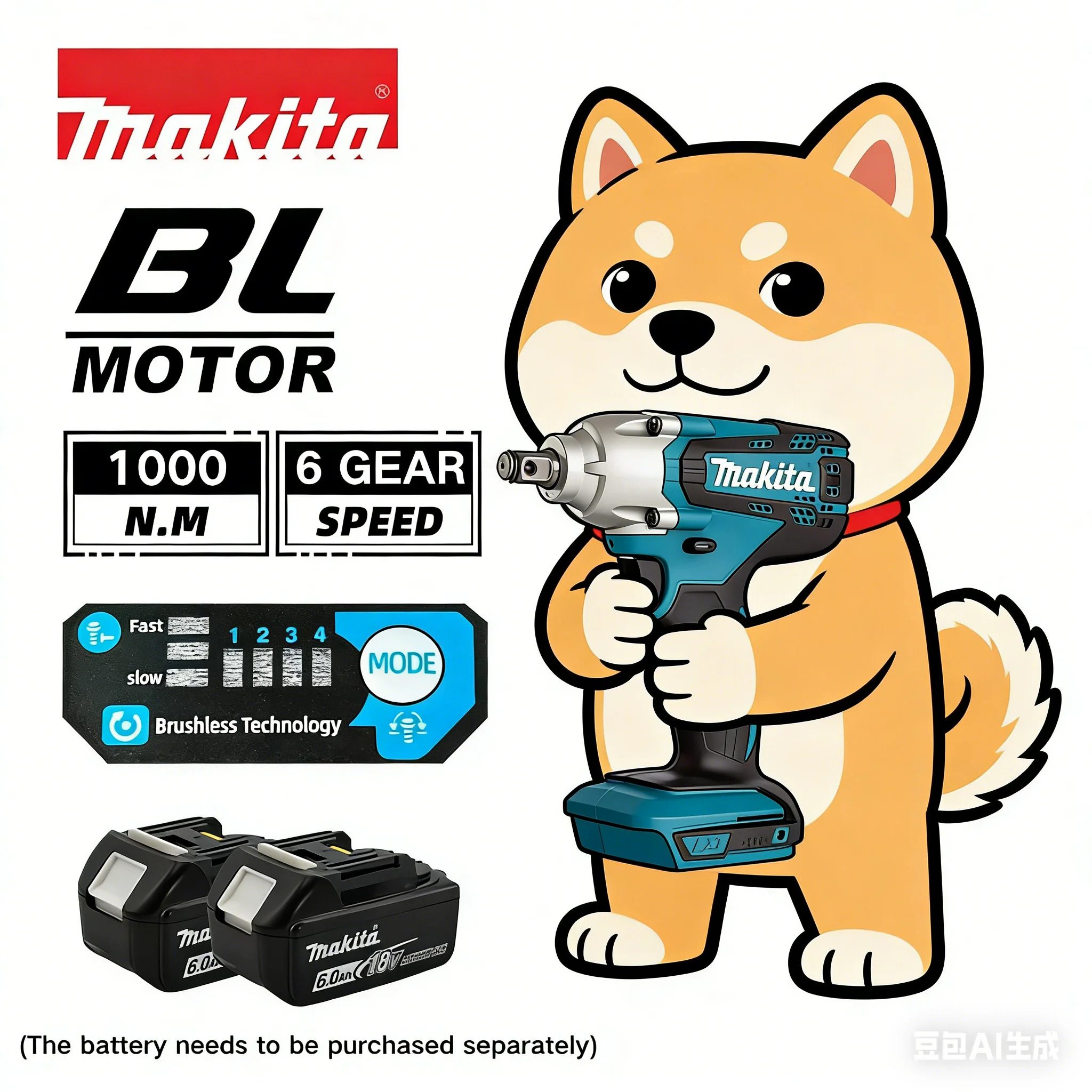 

Аккумуляторный ударный гайковерт Makita DTW700 1000Нм, бесщеточный, для аккумуляторов Makita 18В, электроинструмент для авторемонта