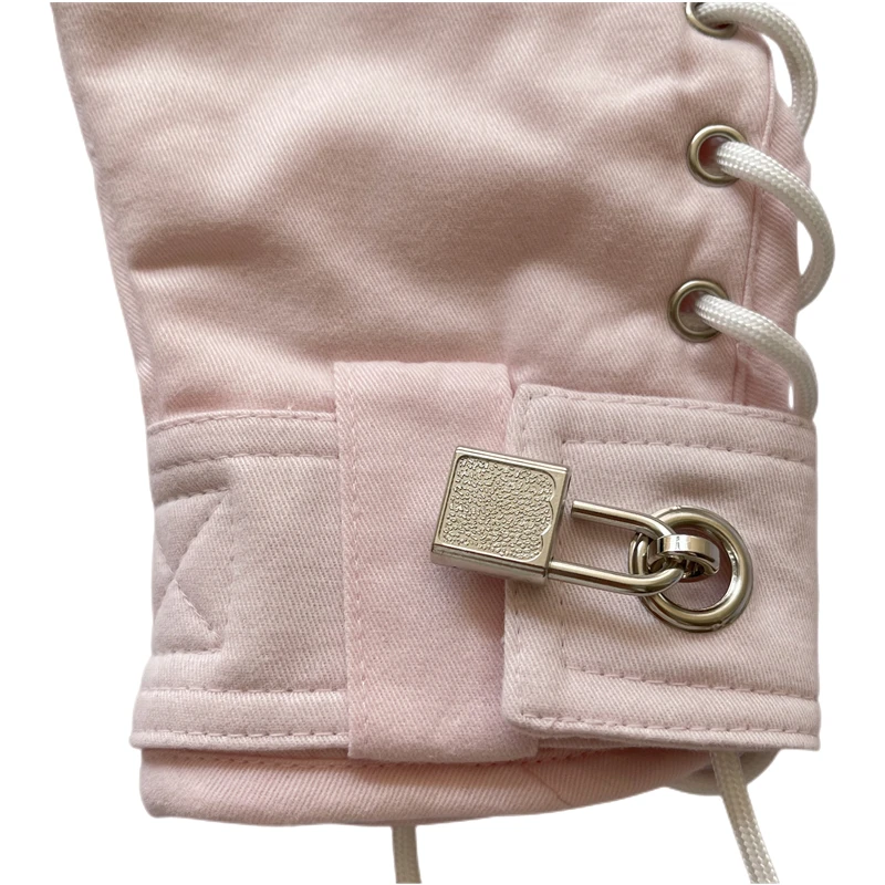 ABDL/DDLG-manopla acolchada de bloqueo, suave, rosa, Bondage, Bloqueable, BDSM, esposas, pata