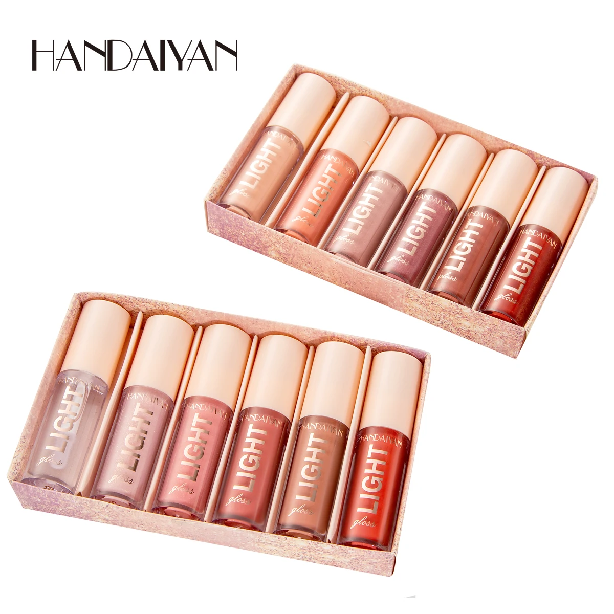 Clear Shimmer Lip Plumper Set, 6PCS Natural Lip Plumping Lifter Gloss, Hydrating Volumizes & High-Shine Glass Mirror Lip Glaze