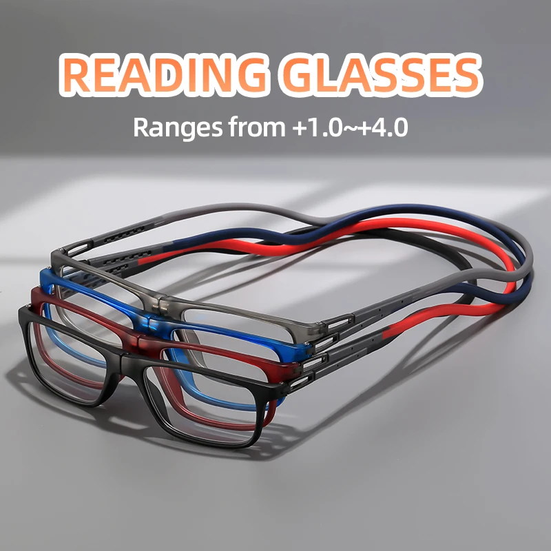 Las nuevas gafas de lectura que abrazan el cuello son cómodas de llevar y son de alta definición y cómodas para la lectura diaria.