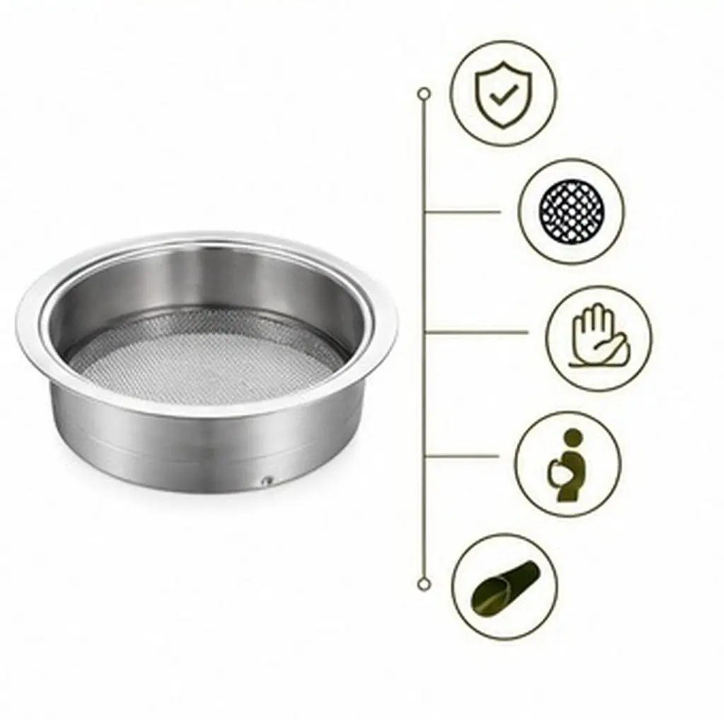 1Set Stainless Steel Garden Soil Sieve Lightweight Ergonomic Handle Soil Sifting Tool for Yard Potting Compost