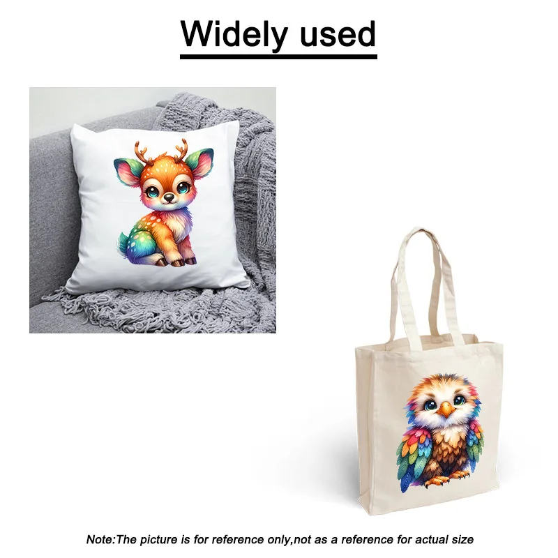 Cute Colorful Cartoon Animals Iron On Transfer Vinyl Heat Transfer Thermal Stickers On Clothes Kids Appliques