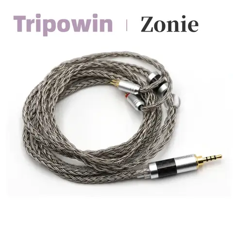 Tripowin Zonie Earphone Cables 16 Core Silver Plated Headphone upgrade cable QDC MMCX 2PIN 0.78mm FOR KZ ZS12 PRO X C16 C12 BL03