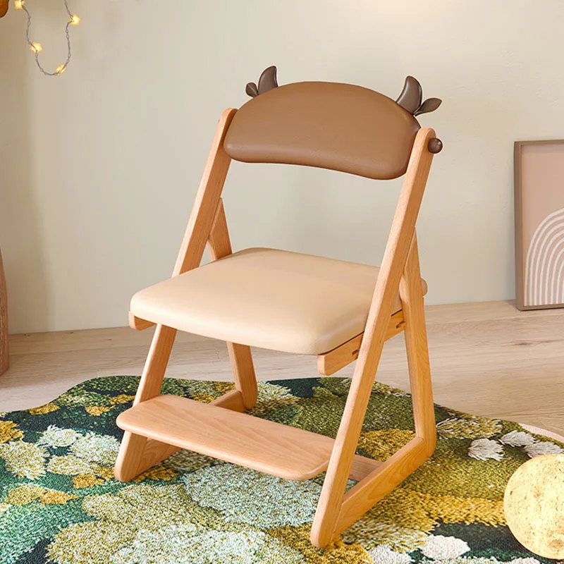 

Children Chair Beach Girl Wooden Chairs Growing Vintage Kids Wood High Children's Child Furniture Chaise Enfants Stool Study LT