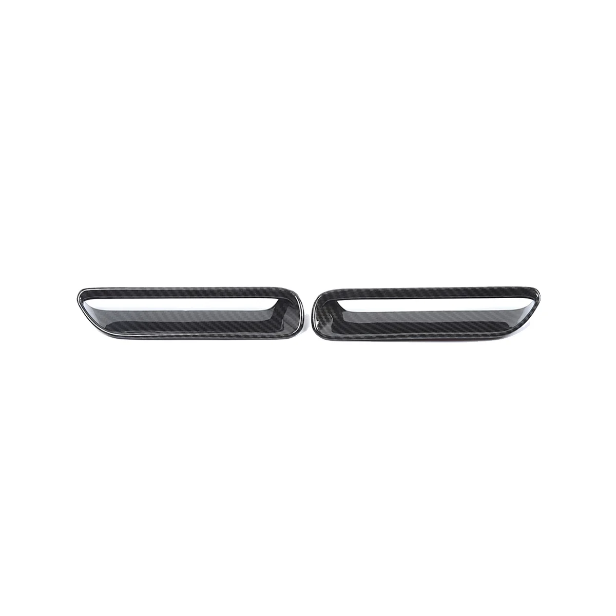 1Pair Engine Cover Trim Air Flow Intake Hood Vent Cover for Dodge Challenger 2009-2014 ABS Carbon Fiber Sticker Caps