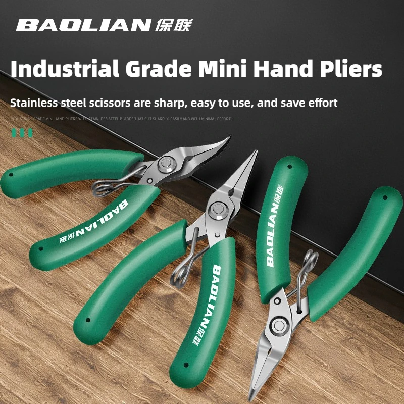 Alicates Mini Multifuncionales de Grado Industrial BAOLIAN, Alicates Mini Tipo Tigre para Electricistas, Alicates Pequeños para Manualidades Domésticas
