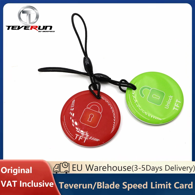 Image of Original Teverun Blade Scooter Red Card: Geschwindigkeitsbegrenzung und Scooter-Modus wiederherstellen. Green-Card: Geschwindigkeitsbegrenzungsmodus entfernen für Modelle ab 2024.