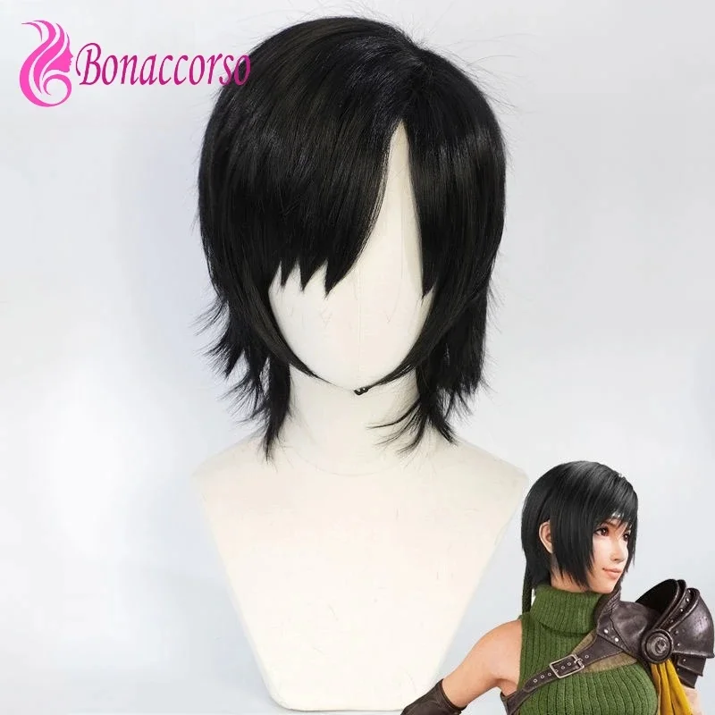 w,3;d'6.c\f/ABC123FF Yuffie Cosplay Synthetic Short Straight Wig Anime Coser Cute Girl Heat Resistant Fiber High2;a'5\f,8/h' view 2