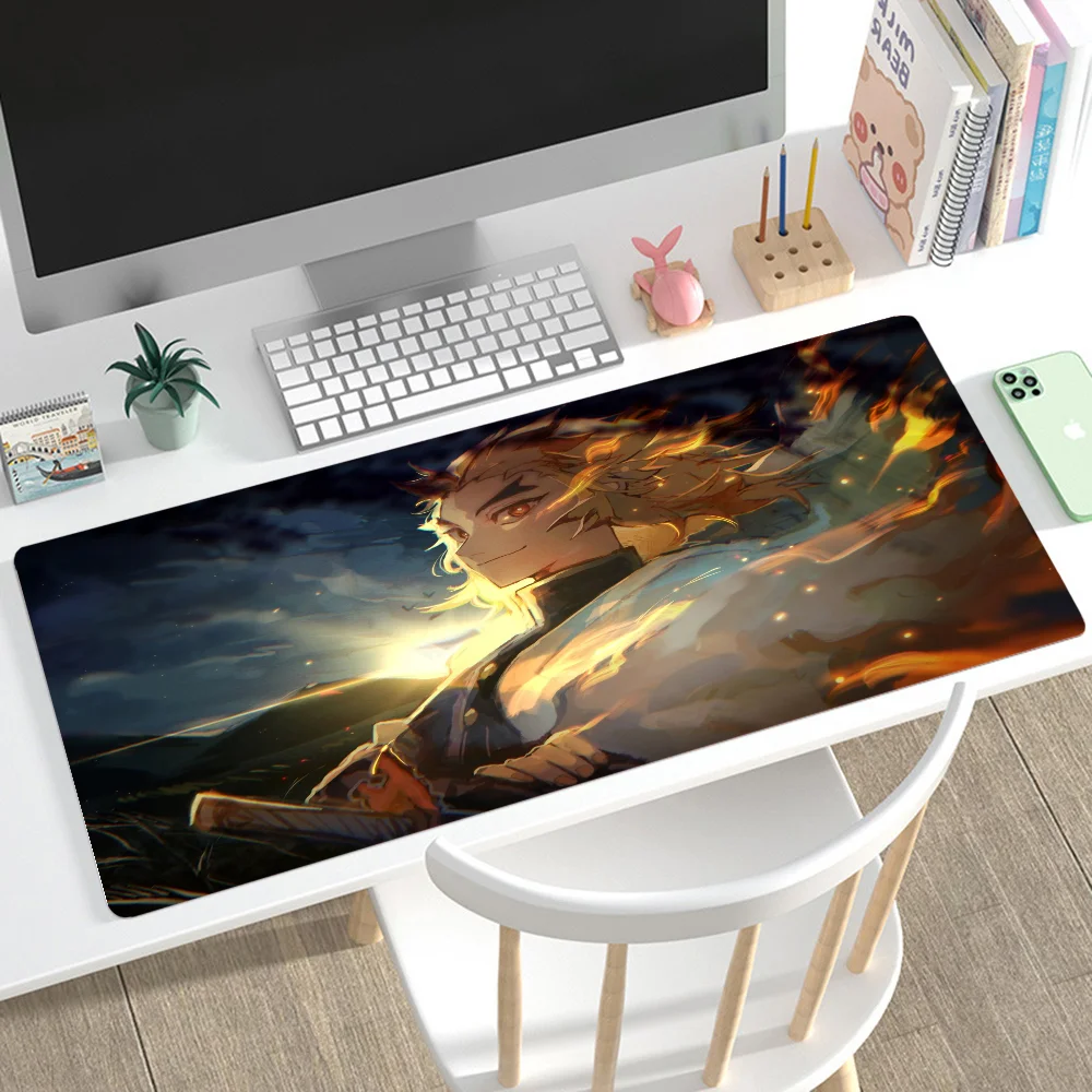 

Demon Slayer Rengoku Kyoujurou Mousepad Mouse Mat Desk Mat With Pad Gaming Accessories Prime Gaming XXL Keyboard Pad Padding Ma