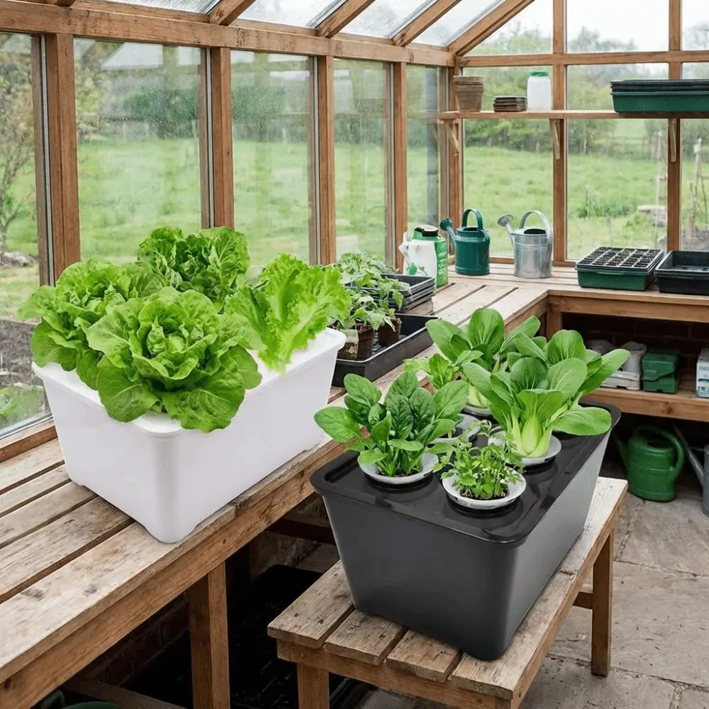 6 Holes Hydroponic Grower Kit Self Watering Seedling Pots Nursery Pots Planting Container Thicken Soil-Free Planting Box
