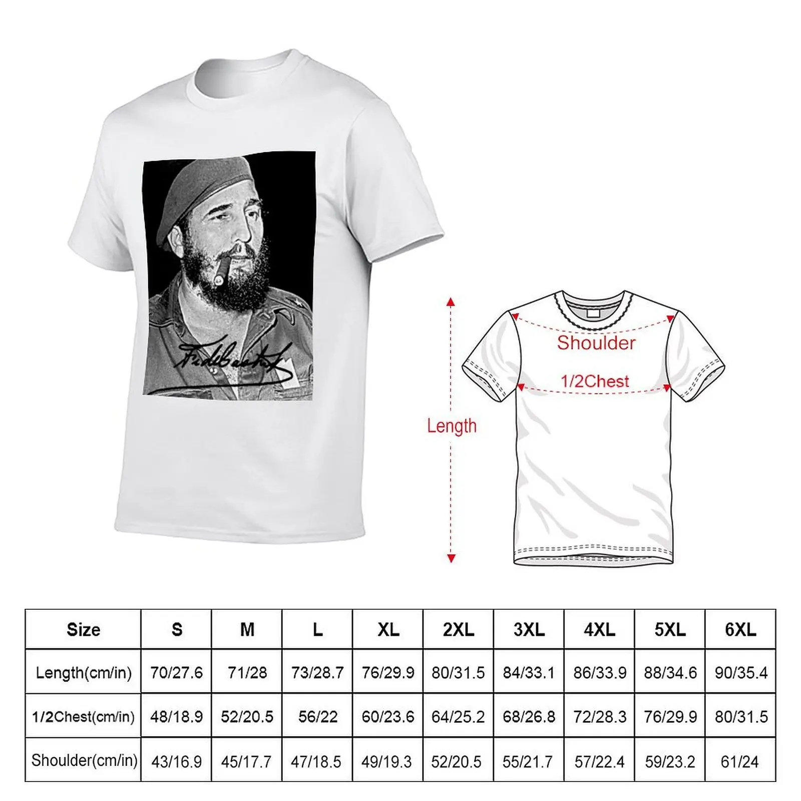 Fidel Castro was young T-Shirt summer tops funny meme t-shirts men t shirt