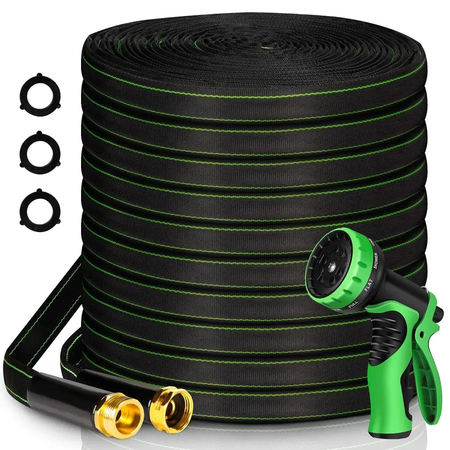 

Hose 100 ft Water Hose Flexible Heavy Duty Lightweight No Kink Long Outdoor NonExpandable High Pressure Flat Hoses Pipe 100 Stro