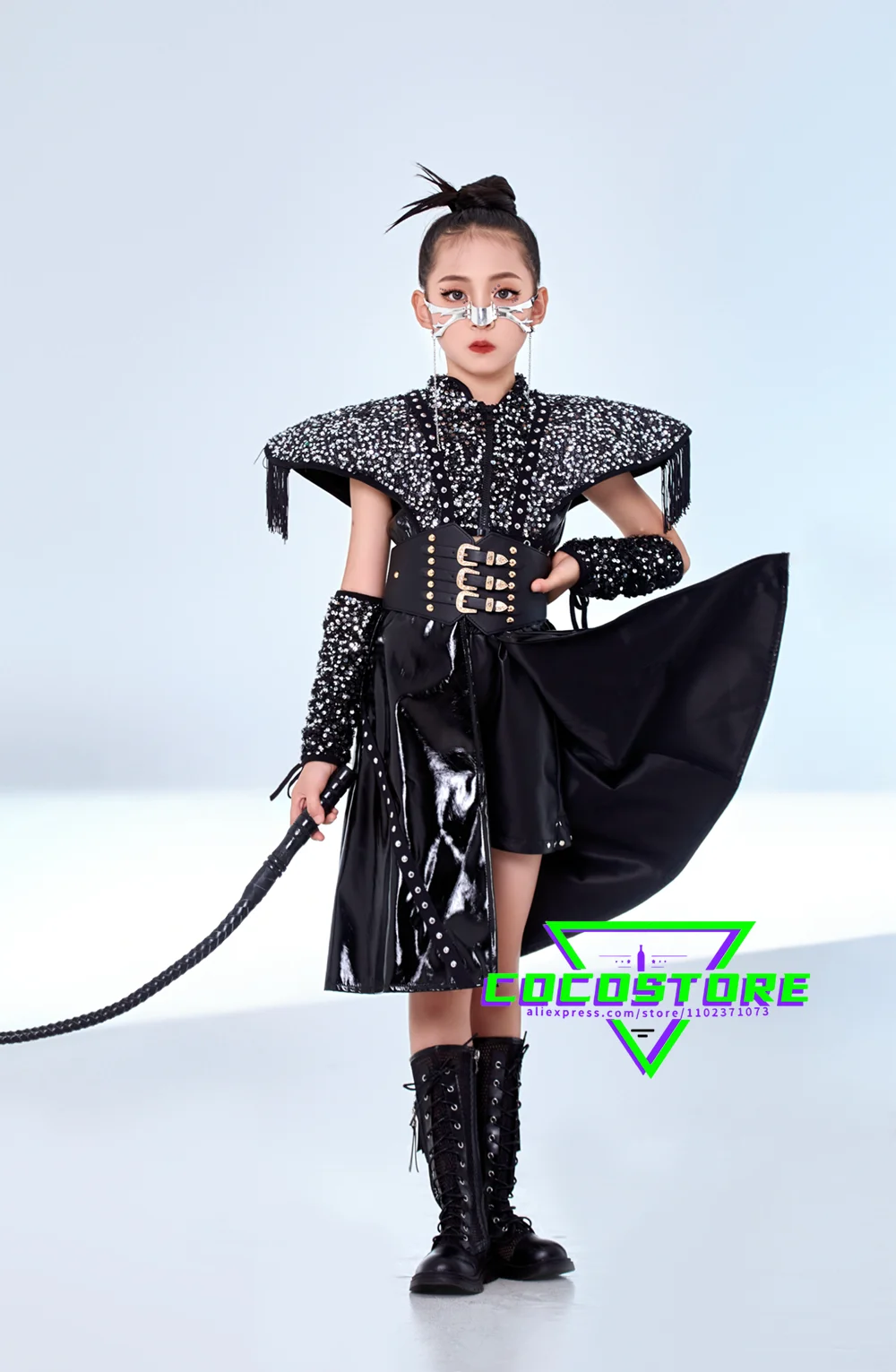 Kids Catwalk Performance Clothes Jazz Hip-hop Street Dance Costume Stage Wear For Girls K-pop Stage Outfits Chinese Kongfu