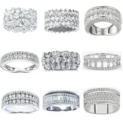 New Simple Classic Women's Wedding Engagement Ring Luxuriously Inlaid with Sparkling Cubic Zirconia Eternal Love Jewelry