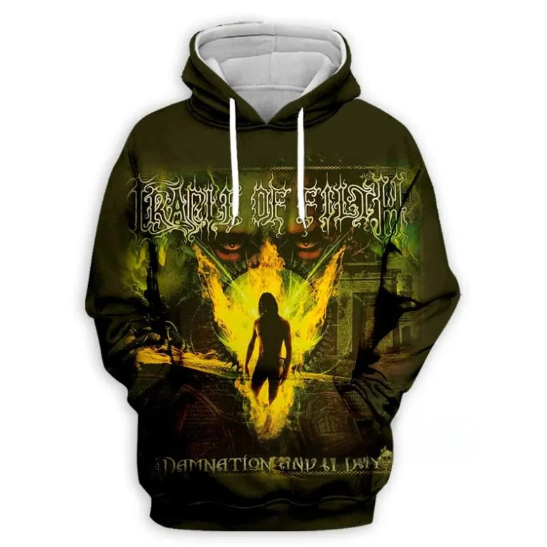 Otoño Rock Cradle Of Filth sudaderas con capucha con estampado 3D hombres mujeres moda Casual sudaderas con capucha de gran tamaño jerseys chándal ropa