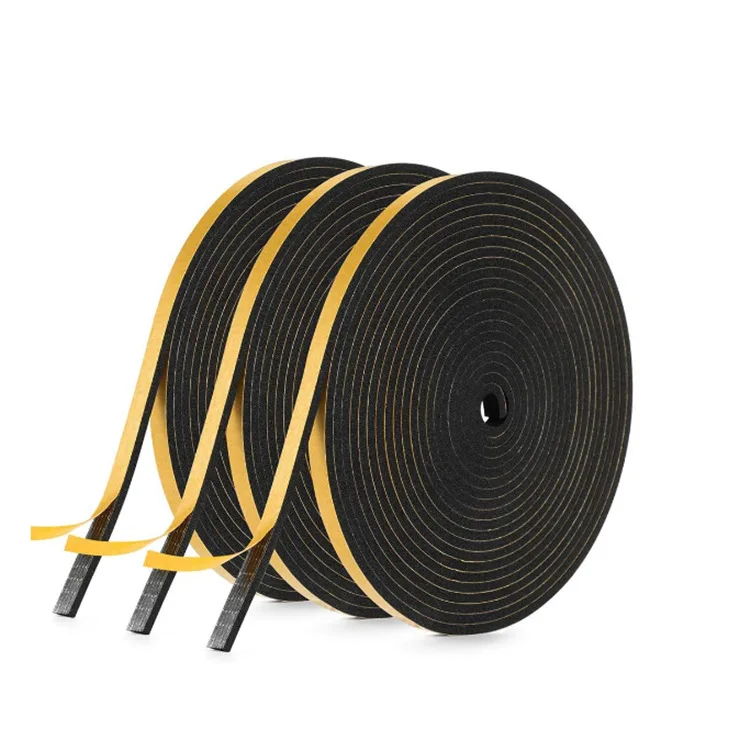 10M Self Adhesive Rubber Sponge Seal Strip, Foam Weather Stripping Door Insulation Tape Anti-Collision Gasket