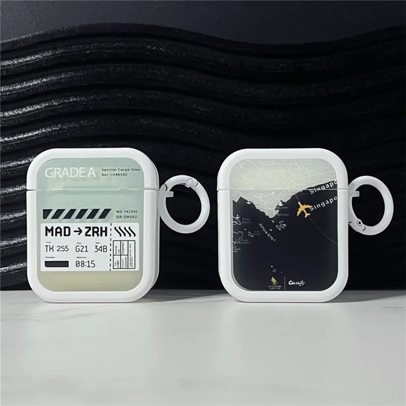 Air ticket Singapore MAD ZRH Earphone Case for AirPods 1 2 3 Pro Pro2 4 Wireless Bluetooth earphones Headphone Cover