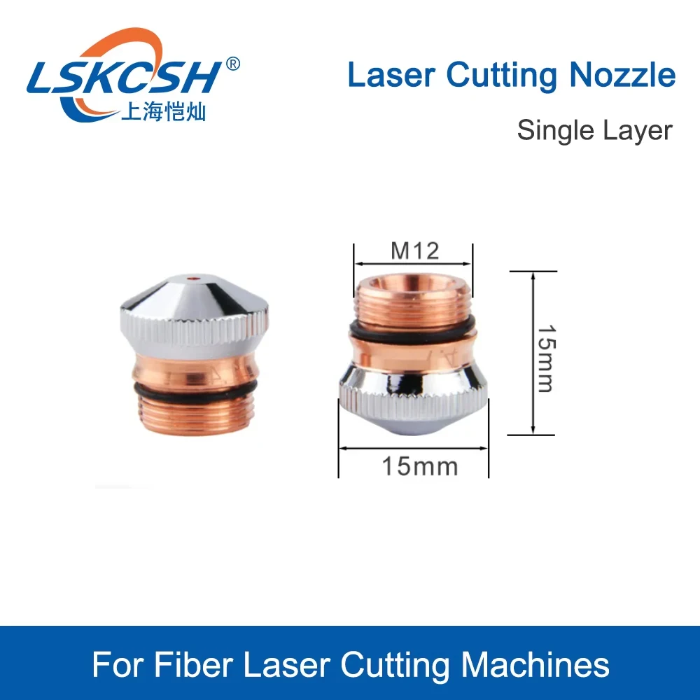LSKCSH 10Pcs/Lot  Laser Nozzles Chrome-plated Single/Double Layers H15 Caliber 1.0-6.0mm for  Fiber Laser Cutting Head