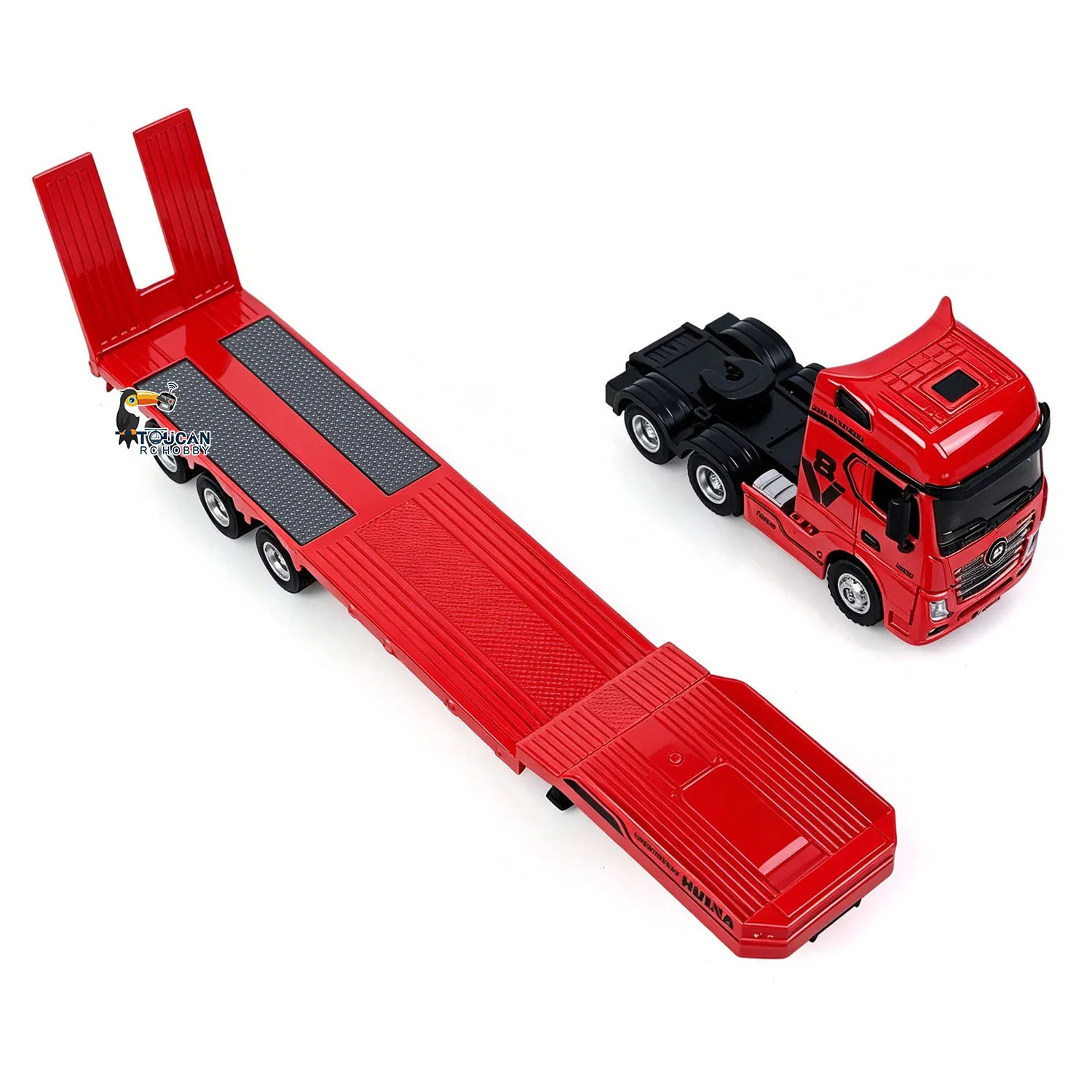 Auf Lager 9900 RTR HUINA 1/64 Ferngesteuerter Traktor-LKW mit 3-Achs-Sattelauflieger, Lichtern, Soundeffekten und Manuellen Stützbeinen – Detail 6