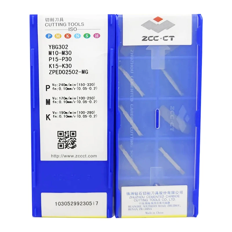 

Original ZCCCT grooving insert ZPED02502-MG YBC251 YBG202 YB9320 YBG302 carbide insert for CNC Lathe Tools