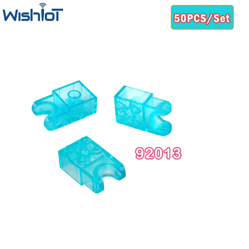 

50PCS/Set 92013 2x2 Puzzle Small Building Blocks Clear Blue with Spherical Connector Assembly Toys Modified MOC Bricks Parts
