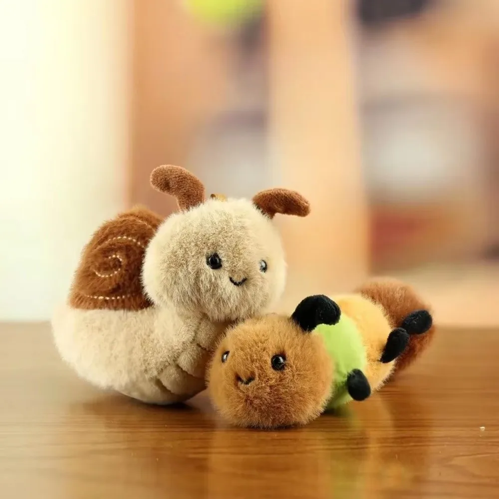 Creative Plush Simulation Insect Pendant Cartoon PP Cotton Keychain Pendant Spider Bee Stuffed Doll Toy Bag Decor Gift