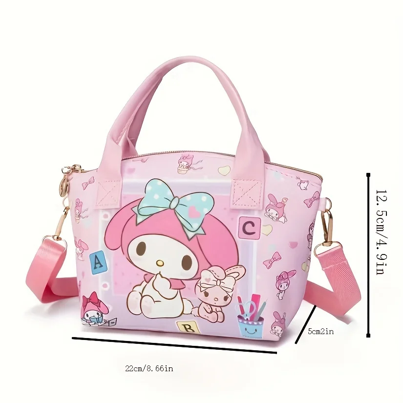 Sanrio Cartoon Design Kuromi Hello Kitty torebka, Kawaii Classic Crossbody chłopcy dziewczęta o dużej pojemności wycieczka do przechowywania portmonetka