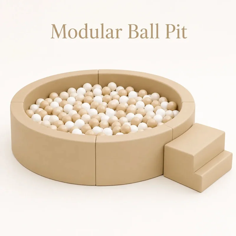Custom Kiddie Beige Soft Play Ball Pit Playground Area Equipment for Toddlers Themed Soft Play Package Party Rental Use
