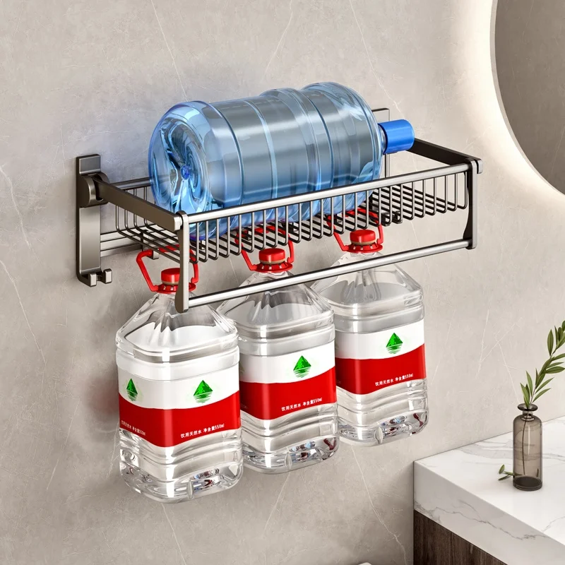 Custom Wall Mounted Metal Double Bathroom Storage Holders Dry Rack Set For Toilet Brush Tissue Paper Roll Folding Towel