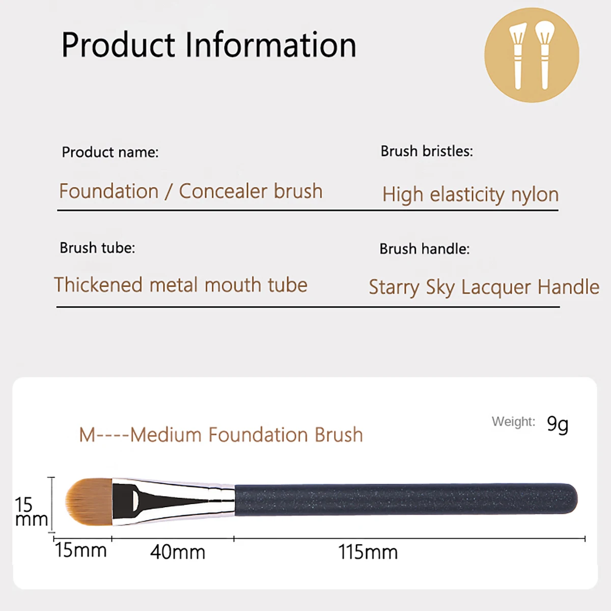 Flat Round Ultra-thin Concealer Makeup Brush Upgraded Professional Precise Liquid Foundation Cream Concealer Make-up Tool