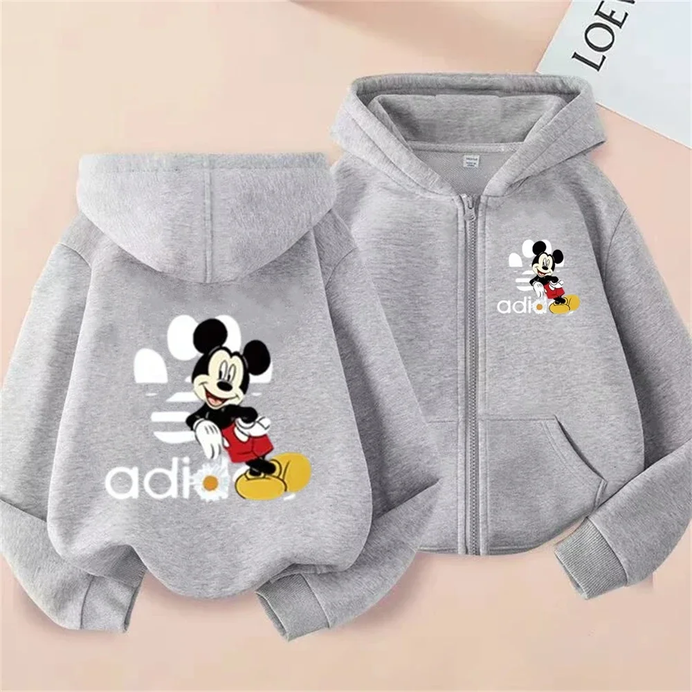 Disney Mickey and Minnie cartoon anime periphery Women's Zipper Hoodie Autumn and Winter new pattern Couple's Zipper Hoodie