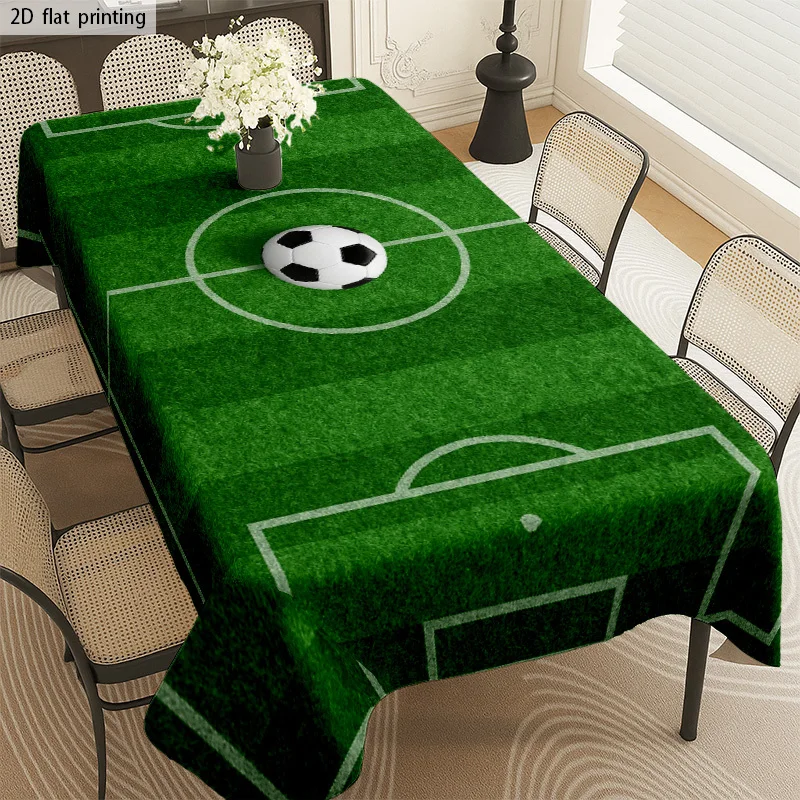 Soccer Field Rectangle Tablecloth for Table Decor Football Sports Game Day Kitchen Dining Table Cloth Boy Birthday Party Decor