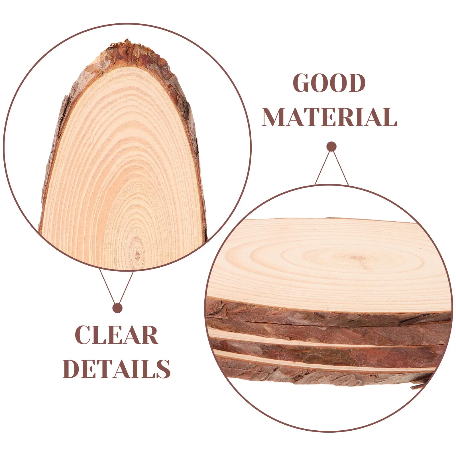 4Pcs Oval Unfinished Wood Slices Natural Grain Beveled Edge Rustic Craft Supplies for Pyrography Painting DIY Home Decor