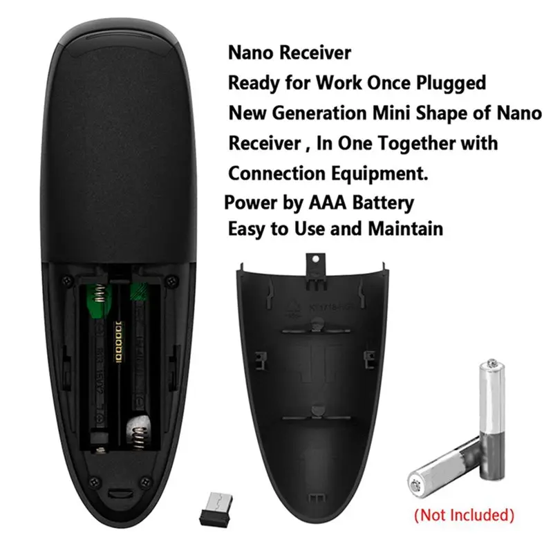ABKN 4X G10S Pro Remote Control for Android TV Box, Voice Remote 2.4G Wireless Mouse Gyroscope IR Remote LED Backlight