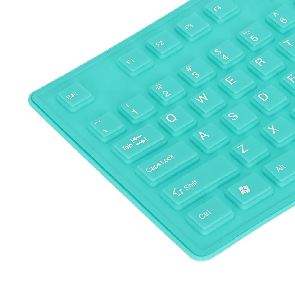 Foldable 109 Keys Silicone Keyboard Plug and Play Green,Yellow,Orange USB Wired Keyboard Waterproof Silent Keyboard Gaming