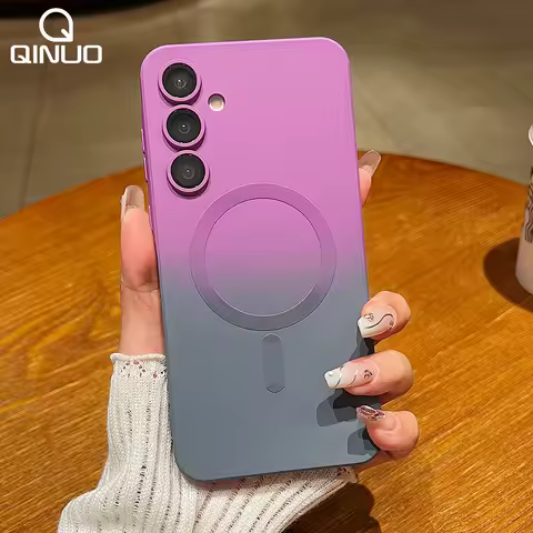 Luxury Magsafe Gradient Case for Samsung S25 S24 S23 S22 Ultra Plus FE A56 A56 A36 A16 A55 A35 A54 A34 Magnetic Silicone Cover