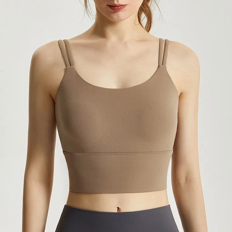 Nahtloser Sport-BH für Damen, atmungsaktives Fitness-Crop-Top, schöner Rücken, Push-up-Yoga-Tank-BH, schmale, elastische Gym-Weste – Detail 16