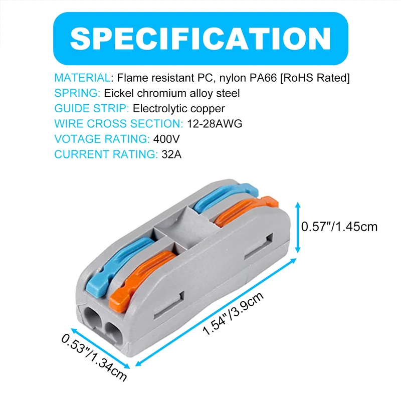 Compact Splicing Wire Connectors Assortment Pack Lever Connector Kit, Quick Wiring Connector Wire hard and soft line connector