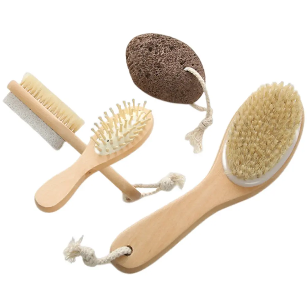 

1Set Clean Exfoliating Brush Set Ergonomic Shower Body Scrubber for Back Massage Bathing Skin Care Tool Soft Bristle Bath Brush