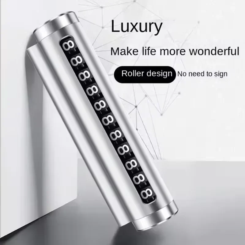 Auto Supplies Car Parking Sign Temporary Parking Number Creative Rolling Sign Metal Temporary Interior Parking Sign