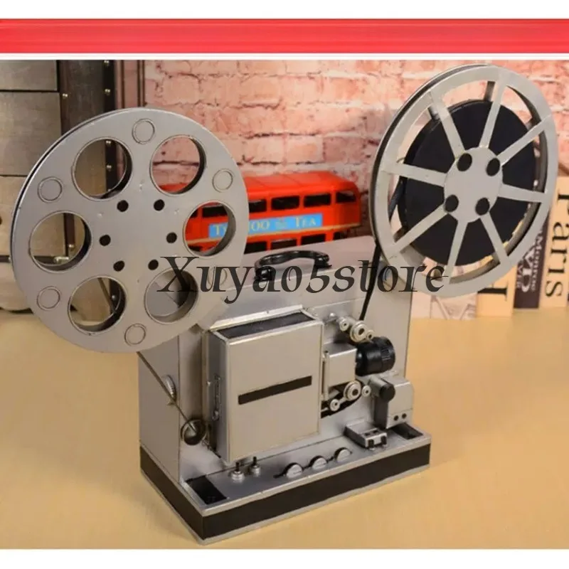 Vintage Large Projector Model, Iron Metal Handicraft, Nostalgic Old Object, Photography Props & Decorative Ornament