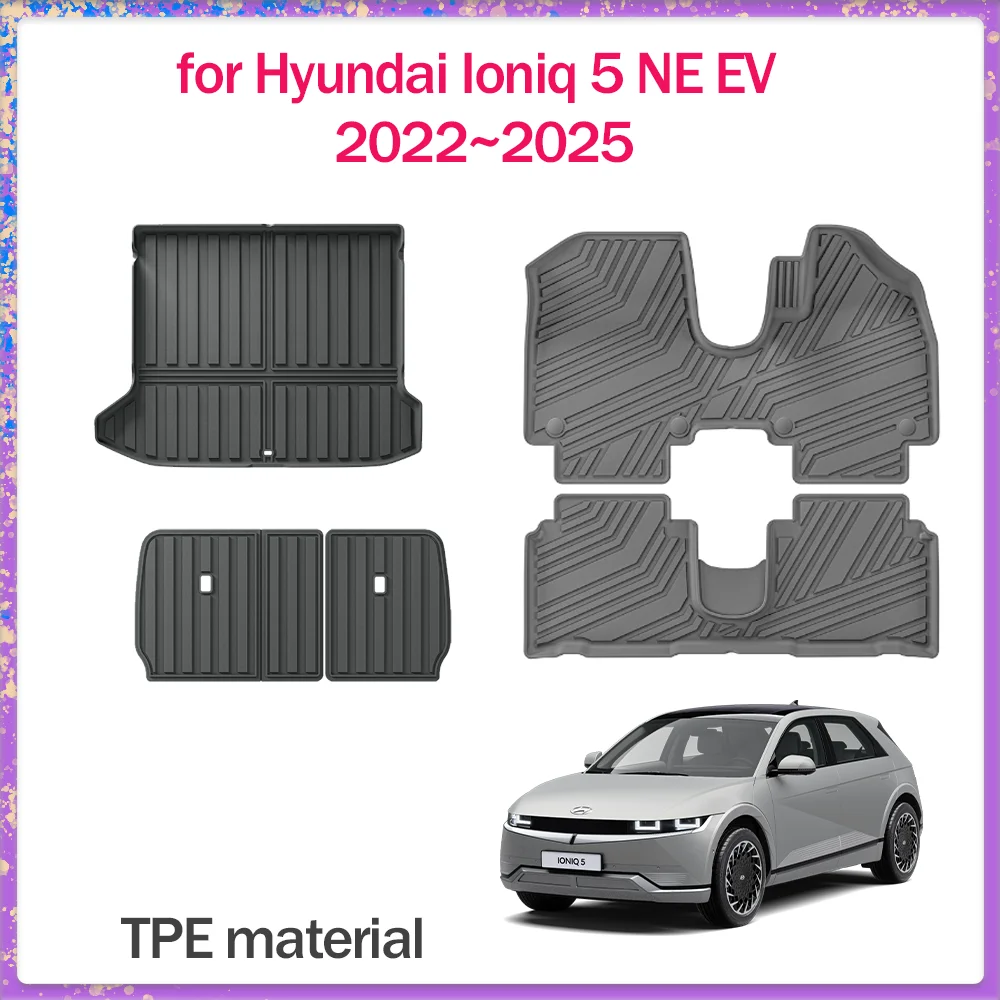 

Автомобильный напольный коврик для Hyundai Ioniq 5 NE EV 2022 ~ 2025 TPE, внутренняя подкладка для ног, водонепроницаемая подушка для сидений багажника, ковер, аксессуары на заказ