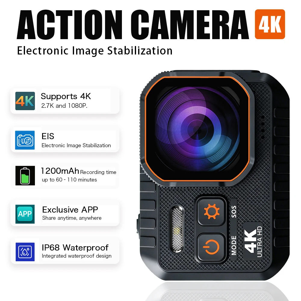 2026 VIRAN SC002 4K EIS Sports Camera Wireless Remote IPX6 Waterproof WiFi Motorcycle Helmet Drive Recorder Vlog Cam