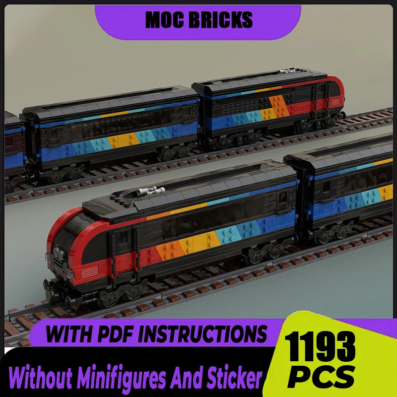 Railway Train Model Moc Building Blocks Rainbow Locomotive Model Technology Brick DIY Assembly Construction Toy Holiday Gifts