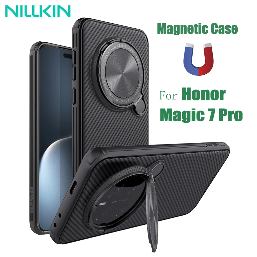 For Honor Magic 7 Pro MagSafe Case NILLKIN CamShield Prop Magnetic Wireless Charging Phone Holder Camera Cover For Magic7 Pro