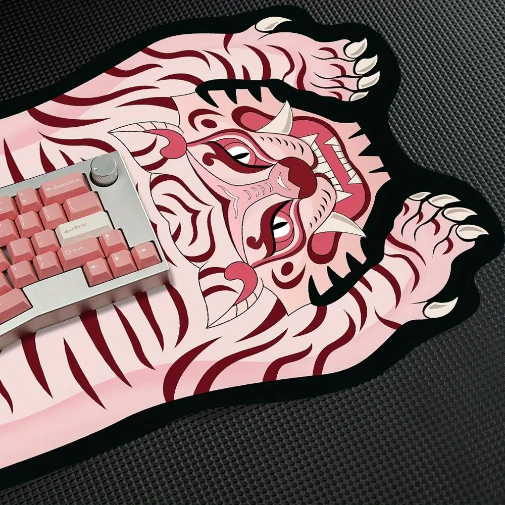 Reusable Diatom Mud Tiger Keyboard Pad Absorbent Non-slip Tiger Skull Floor Mat Soft Washable Bathroom Carpets Home Office Use