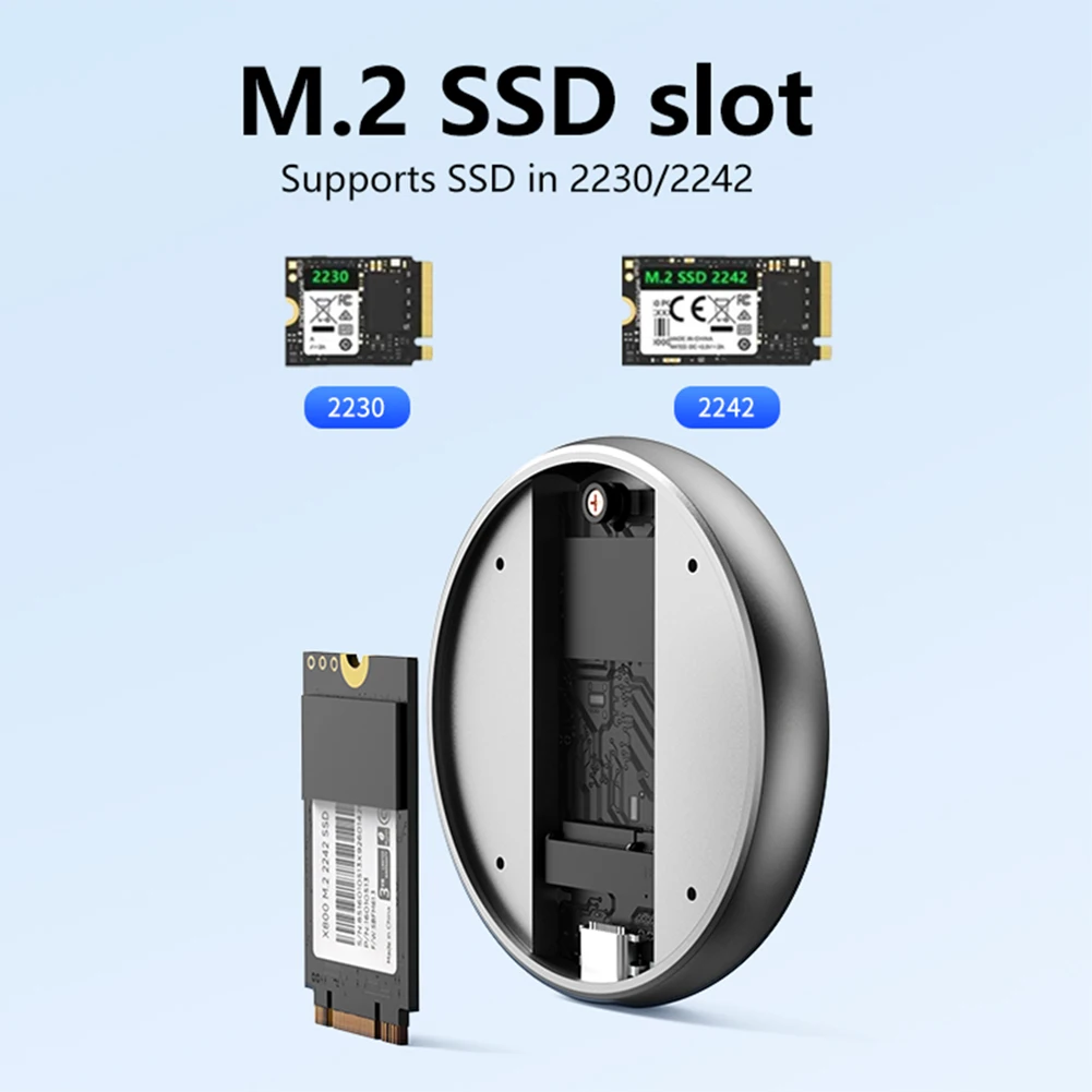 Boîtier de disque dur magnétique M.2 2230 2242 NVMe, 10Gbps, SSD, pour iPhone 15 Pro Max, MacPle, iPad, Android